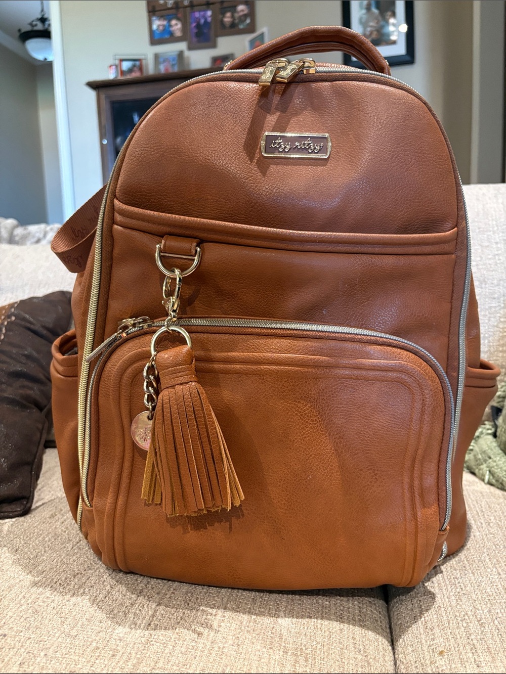 Itzy Ritzy boss baby diaper bag, cognac